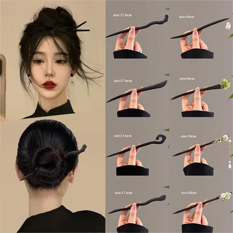 New Chinese Style Sword Hair Stick Vintage Acrylic Floral Hairpin With Tassel For Women Cheongsam Hanfu Daily Hair Accessories