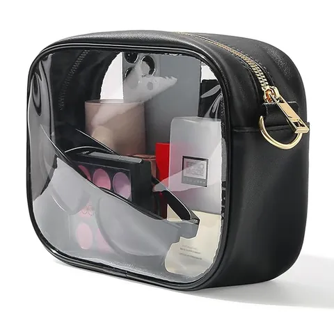 Stadium Approved Clear Crossbody Bag Waterproof Transparent PVC Shoulder Bag With Adjustable Strap For Women Travel Concert