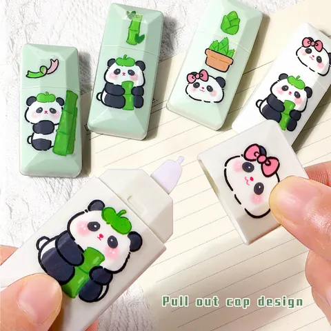 Cute Panda Bamboo Pattern Correction Tape Smooth Gradient Color Large Capacity Correction Tool For Student Stationery Office Supply