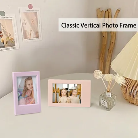 Morandi Color 3 Inch Mini Photo Frame Acrylic Stand Desk Display For Instax Mini Films Pictures Cards Photo Holder