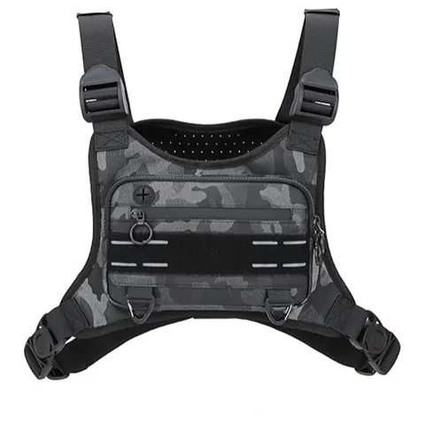 Bolsa de Pecho Táctica Tipo Chaleco para Hombre Tela Oxford Impermeable Deporte Aire Libre Ciclismo Reflectante