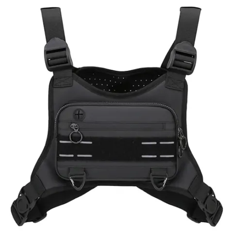 Bolsa de Pecho Táctica Tipo Chaleco para Hombre Tela Oxford Impermeable Deporte Aire Libre Ciclismo Reflectante