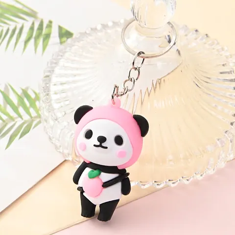 Schattige Cartoon Panda Sleutelhanger PVC Dierenvorm Hanger Sleutelring Voor Rugzak Accessoires Feestartikelen Verjaardagscadeau Vrouwen