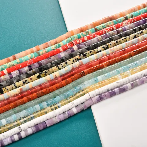 Perles en Pierre Naturelle Cylindre Tube 2x4mm Perles d'Espacement Pour la Fabrication de Bijoux DIY Accessoires Pour Bracelet Collier