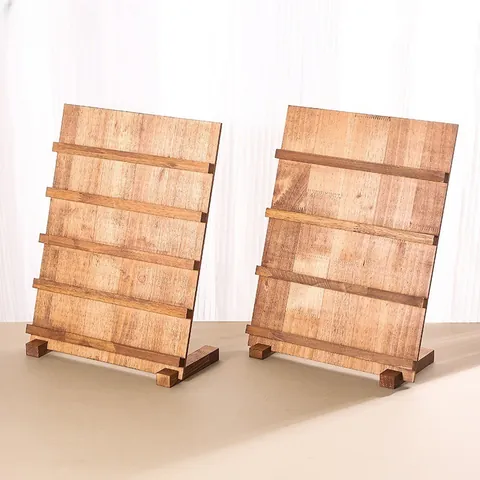 Espositore a Livelli in Legno Massiccio Per Nail Art Gioielli Orecchini Organizer da Scrivania Portaoggetti Esposizione Multistrato
