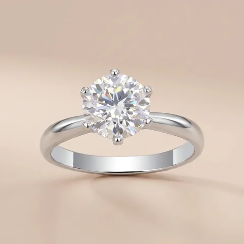 925 Sterlingsilber Sechs-Krallen Moissanit Ring Für Damen Luxus Rundschliff Solitär Verlobung Hochzeit Schmuck Mit GRA Zertifikat