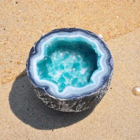 Portacandele Geode di Cristallo Ciotola per Candela Profumata in Finto Ametista Artigianato in Resina Sintetica Ornamento da Scrivania