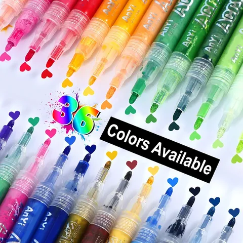 Marqueurs Acryliques Multicolores Stylos Peinture à Base d'Eau Pour Bricolage Céramique Bois Verre Pierre Tissu Art