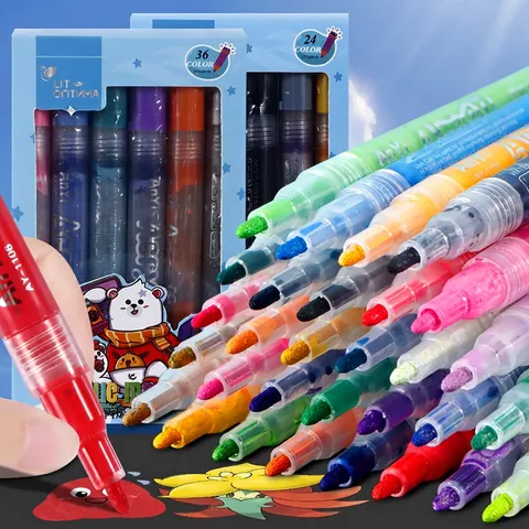 Juego de Rotuladores Acrílicos Profesionales Impermeables para Niños Pintura DIY Dibujo Secado Rápido Alta Cobertura Suministros de Arte a Base de Agua