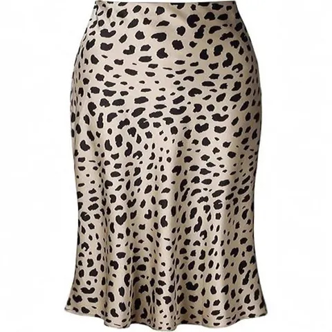 Elegant High Waisted Fishtail Skirt Satin Leopard Print Floral Midi Skirt Slim Fit Mermaid Skirts For Women Party Wear