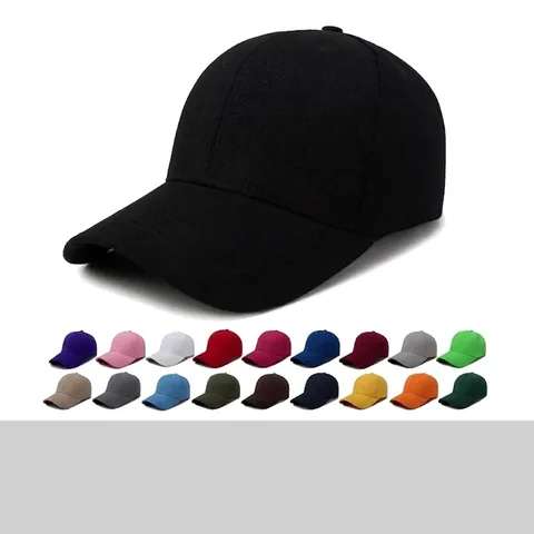 Unisex Casual Polyester Solid Color Baseball Cap Adjustable Outdoor Sunshade Hat Blank Curved Brim Sport Trucker Cap