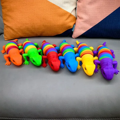 Articulated Simulation Lizard Decompression Toy Plastic Rainbow Fidget Caterpillar Toy For Kids Adults Stress Relief Toy