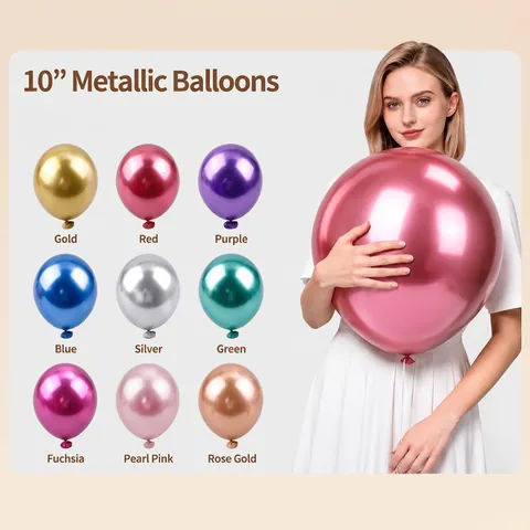 Metallic Latex Balloons Round Chrome Reflective Thickened For Birthday Wedding Party Opening Festival Celebration Decoration