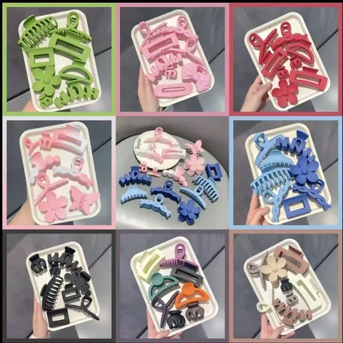 Women's Matte Hair Clip Set Multi-piece Gradient Hair Claw Clips Fashion Shark Clips For Thick Hair Styling Accessories