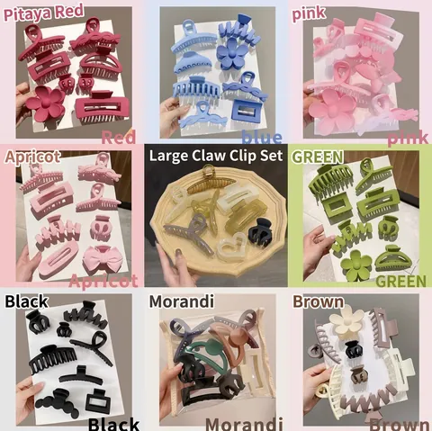 Women's Matte Hair Clip Set Multi-piece Gradient Hair Claw Clips Fashion Shark Clips For Thick Hair Styling Accessories