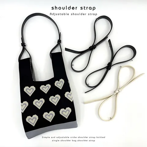Adjustable Bag Strap Replacement For Women Niche Design Knitted Shoulder Strap PU Leather Crossbody Bag Accessory Solid Color Belt