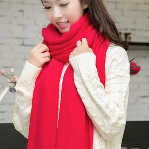 Bufanda De Invierno Unisex Imitación Cachemira Color Sólido Cálida Suave Tejido De Urdimbre Envolturas Para Hombres Mujeres Accesorios