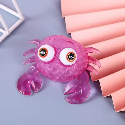 Creatieve Grote Ogen Krab Knijpspeelgoed TPR Zachte Squishy Bal Stressverlichting Speelgoed Met Waterparels Unisex Cadeau