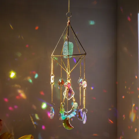 Elegante Romantico Luna Gocce D'acqua Rombo Cristallo Pendente Di Cristallo Decorazioni Artificiali