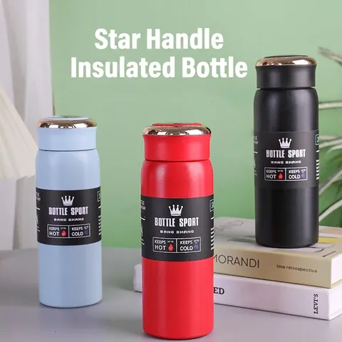 Φορητό Θερμός από Ανοξείδωτο Ατσάλι 304 Με Δακτύλιο Μεταφοράς και Ένδειξη Θερμοκρασίας LED Αθλητικό Μπουκάλι
