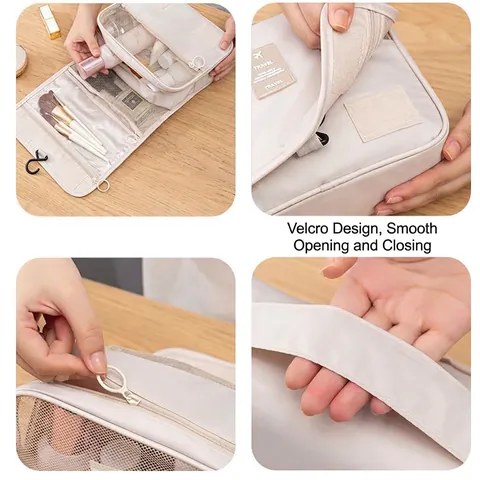 Bolsa de Aseo de Viaje Gran Capacidad Organizador de Cosméticos Colgante Bolsa de Almacenamiento de Maquillaje Impermeable Con Gancho
