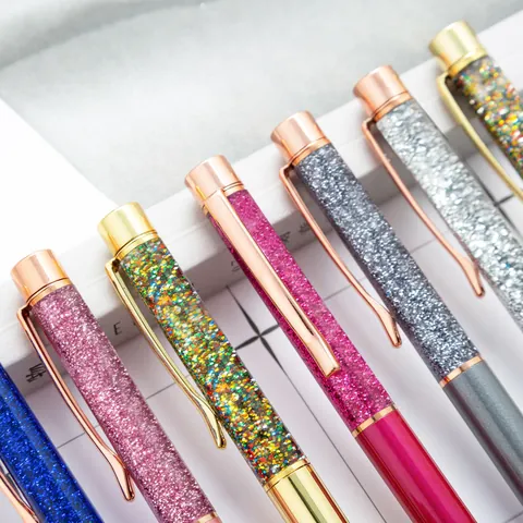 Kreativer Flüssiger Treibsand Glitzer Metall Kugelschreiber Mädchenhafte Bonbonfarben Hohe Ästhetik Sandglas Unterschrift Stift Für Büro Schule Geschenk