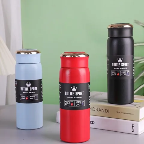 Termo de Vacío Portátil de Acero Inoxidable 304 Con Anillo de Transporte y Pantalla LED de Temperatura Botella Sport