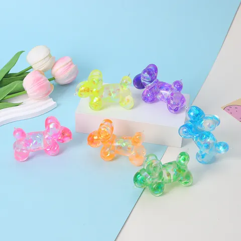 Cartoon Balloon Dog Squeeze Toy Large Sequin Glitter Slow Rebound Silicone Squishy Stress Relief Fidget Toy For Kids Adults