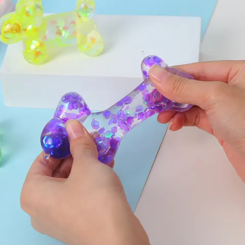 Cartoon Balloon Dog Squeeze Toy Large Sequin Glitter Slow Rebound Silicone Squishy Stress Relief Fidget Toy For Kids Adults
