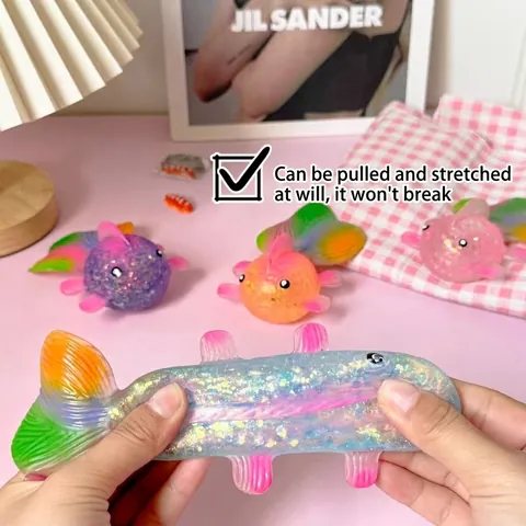 Stress Relief Goldfish Squeeze Toy With Maltose Filling TPR Slow Rebound Sensory Fidget Toy Colorful Gradient Koi Fish Squishy For Kids Adults