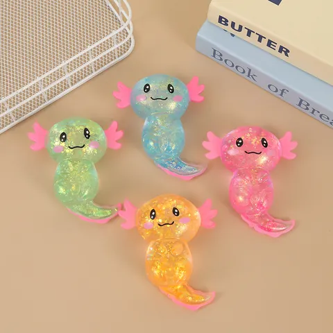 Cute Axolotl Squishy Stress Relief Toy Soft Rubber Slow Rebound Kawaii Animal Squeeze Toy For Kids Adults Sensory Toy Gift