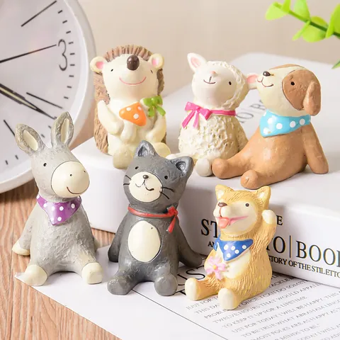 Linda Figurita de Animal de Resina Adorno de Escritorio Mini Dibujos Animados Estilo Curativo Estatua Cielo Estrellado para Hogar Jardín Regalo de Cumpleaños