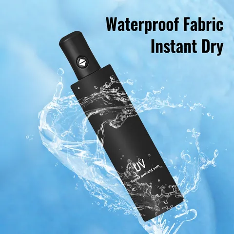 Parapluie À 24 Os Automatique Grand Parapluie Pliable En Trois Parties Parapluie De Protection Solaire Noir Parapluie Solaire Parapluie Publicitaire Pliable Personnalisé