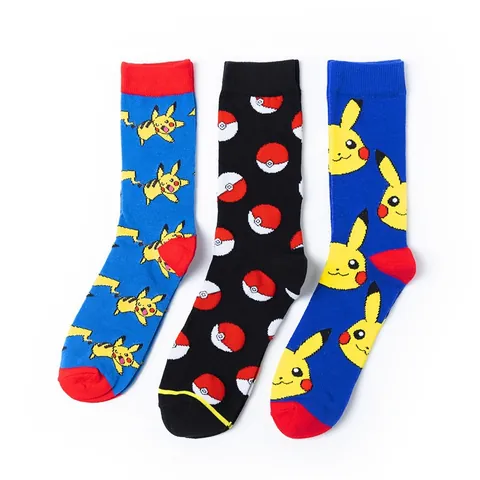 Trendy Socks Cotton Cartoon Socks Unisex Straight Spongebob Rick Anime Socks Mid-calf Socks