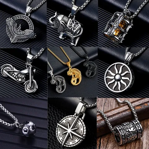 Mode Voetbal Titanium Staal Moffellak Hanger Ketting 1 Stuk