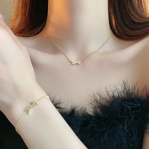 Zircon Pig Nose Double Layer Bracelet Niche Versatile Fashion Retro Jewelry