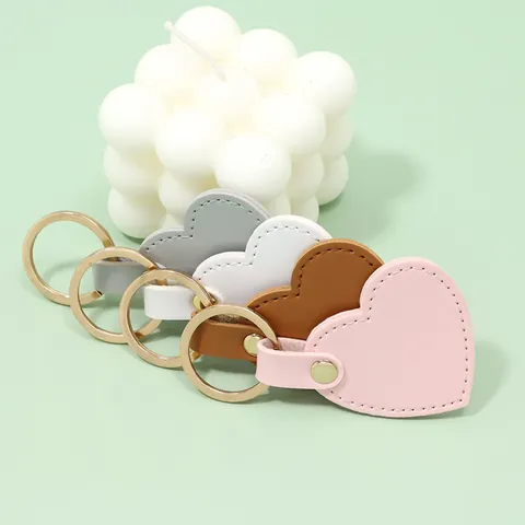 Cute Heart Shape Pu Leather Valentine'S Day Unisex Bag Pendant Keychain