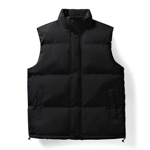 Men's Warm Corduroy Padded Vest Stand Collar Sleeveless Quilted Jacket Autumn Winter Sporty Loose Casual Waistcoat Top