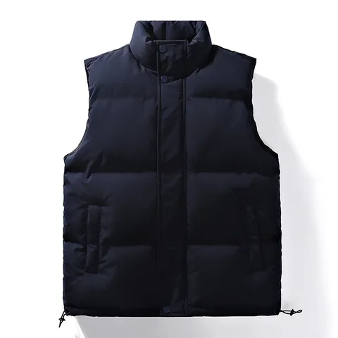 Men's Warm Corduroy Padded Vest Stand Collar Sleeveless Quilted Jacket Autumn Winter Sporty Loose Casual Waistcoat Top