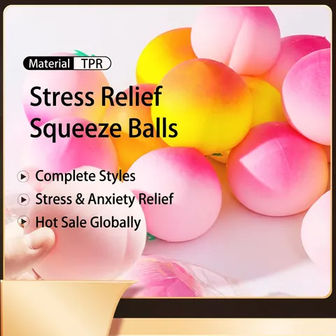 Simulazione Pesca Fragola Frutta Squishy Giocattolo Antistress Palla di Farina Morbida Rimbalzo Lento Fidget Giocattolo Per Bambini Adulti Regalo