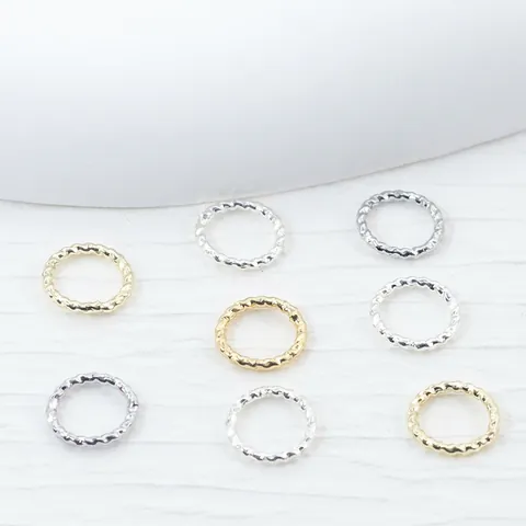 Twisted Pattern Jump Rings Copper Gold Plated Open Closed Loops DIY Jewelry Making Connectors For Bracelet Necklace Jewelry Findings