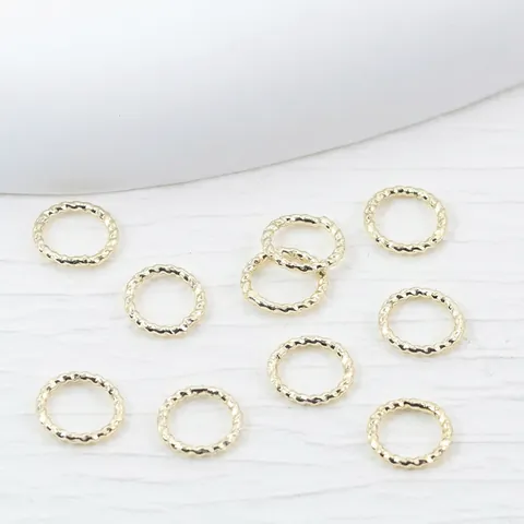 Twisted Pattern Jump Rings Copper Gold Plated Open Closed Loops DIY Jewelry Making Connectors For Bracelet Necklace Jewelry Findings