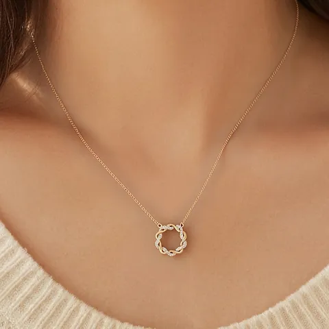 Mode Geometrische Roestvrijstalen Ketting Met Zirkoonplating
