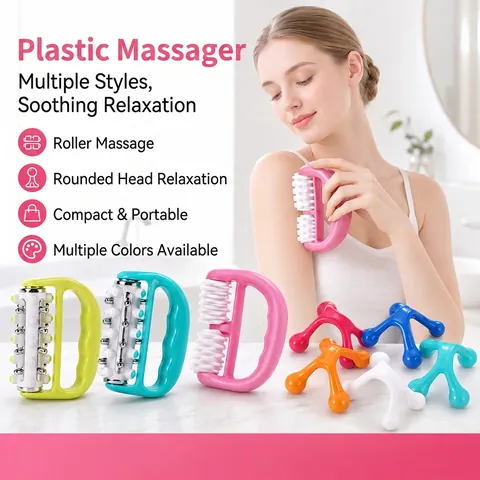 Handheld Manual Body Massager Roller For Muscle Relief Neck Shoulder Back Leg Plastic Trigger Point Relaxation Tool