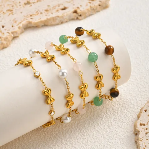 Stainless Steel Bowknot Zirconia Bracelet For Children Girls Gold Plated Adjustable Chain Fashion Cute Jewelry Gift