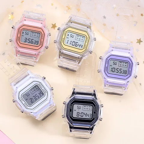 Casual Solid Color Hook Electronic Kids Watches