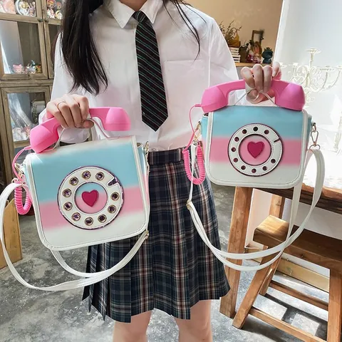 Fashion Creative Gradient Color Telephone Messenger Bag