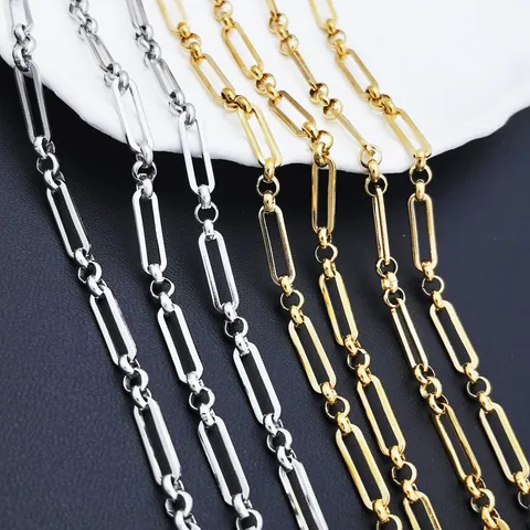 304 Stainless Steel 18K Gold Plated Hip-Hop Punk Solid Color Bracelets Necklace