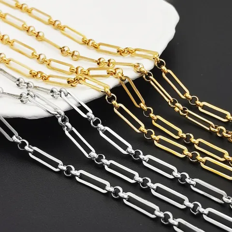 304 Stainless Steel 18K Gold Plated Hip-Hop Punk Solid Color Bracelets Necklace