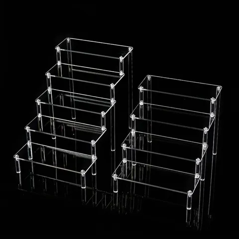 Klar Acryl Abgestufter Display-Ständer Für Actionfiguren Blind Box Puppe Cupcake Schmuck Desktop Aufbewahrungsregal Organizer